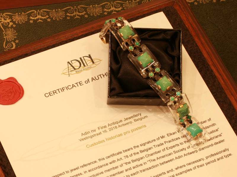 Art Deco turquoise stones articulated bracelet (image 17 of 18)